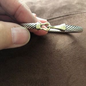 David Yurman 14k gold hook and SS cable bracelet